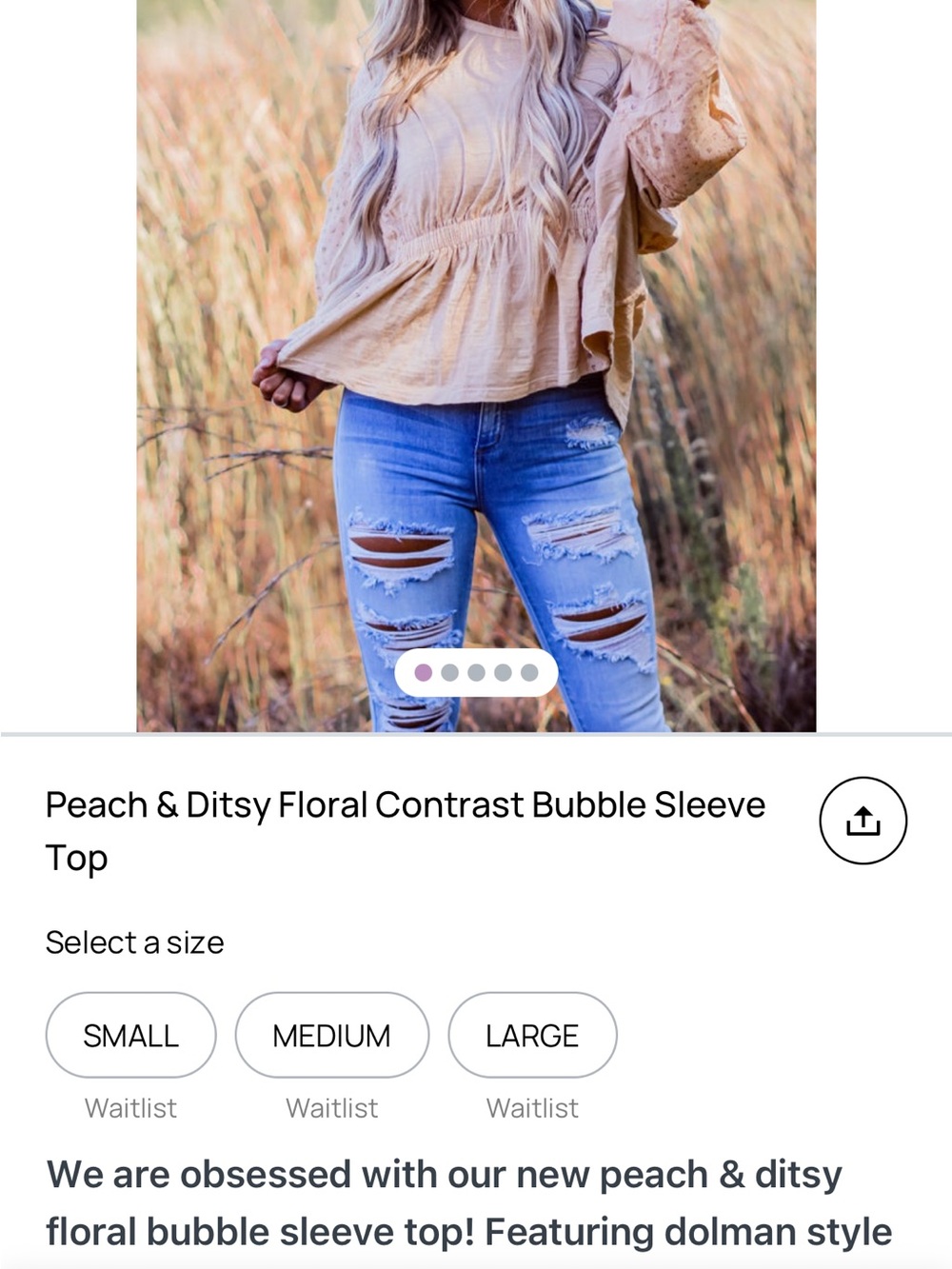 Relaxed Cream Peasant Sweatshirt with Eyelet Sleeves